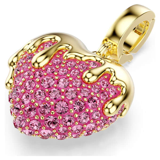 Colgante Idyllia de corte redondo, forma de corazón, rosa, chapado en tono dorado Colgante Idyllia de corte redondo, forma de corazón, rosa, chapado en tono dorado