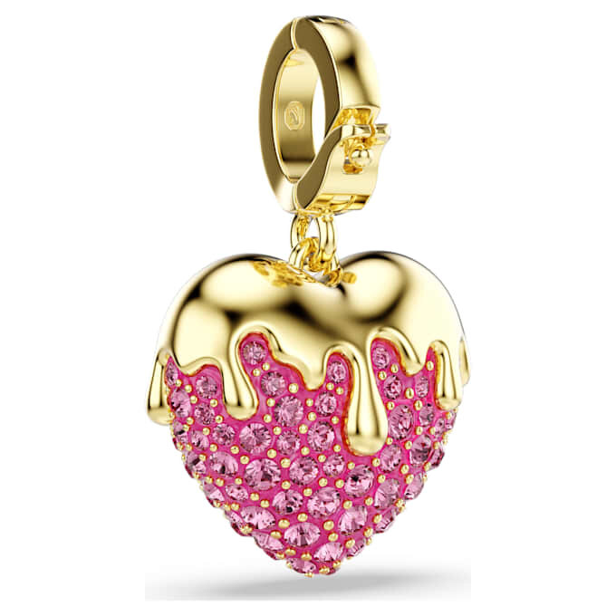 Colgante Idyllia de corte redondo, forma de corazón, rosa, chapado en tono dorado Colgante Idyllia de corte redondo, forma de corazón, rosa, chapado en tono dorado