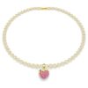 Colgante Idyllia de corte redondo, forma de corazón, rosa, chapado en tono dorado Colgante Idyllia de corte redondo, forma de corazón, rosa, chapado en tono dorado