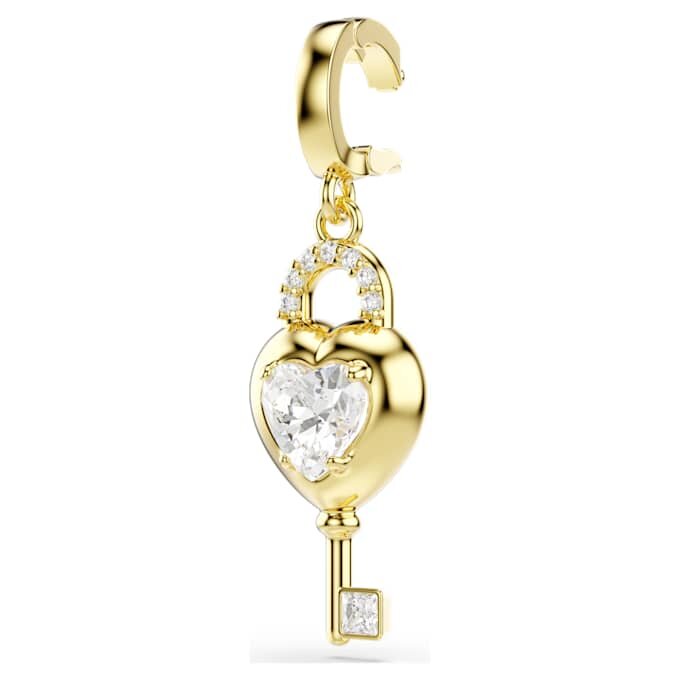 Colgante Idyllia de cortes mixtos, corazón con llave, blanco, chapado en tono dorado Colgante Idyllia de cortes mixtos, corazón con llave, blanco, chapado en tono dorado