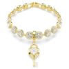 Colgante Idyllia de cortes mixtos, corazón con llave, blanco, chapado en tono dorado Colgante Idyllia de cortes mixtos, corazón con llave, blanco, chapado en tono dorado