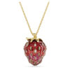Colgante Idyllia de cortes mixtos, fresa, rojo, chapado en tono dorado Colgante Idyllia de cortes mixtos, fresa, rojo, chapado en tono dorado