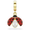 Colgante Idyllia de cortes mixtos, mariquita, rojo, chapado en tono dorado Colgante Idyllia de cortes mixtos, mariquita, rojo, chapado en tono dorado