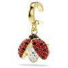 Colgante Idyllia de cortes mixtos, mariquita, rojo, chapado en tono dorado Colgante Idyllia de cortes mixtos, mariquita, rojo, chapado en tono dorado