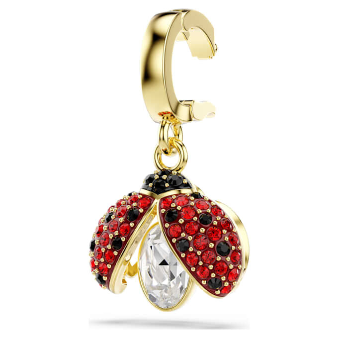 Colgante Idyllia de cortes mixtos, mariquita, rojo, chapado en tono dorado Colgante Idyllia de cortes mixtos, mariquita, rojo, chapado en tono dorado