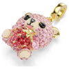 Colgante Idyllia de cortes mixtos, osito, rosa, chapado en tono dorado Colgante Idyllia de cortes mixtos, osito, rosa, chapado en tono dorado