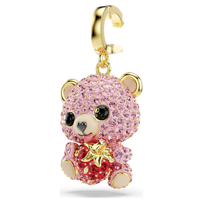 Colgante Idyllia de cortes mixtos, osito, rosa, chapado en tono dorado Colgante Idyllia de cortes mixtos, osito, rosa, chapado en tono dorado