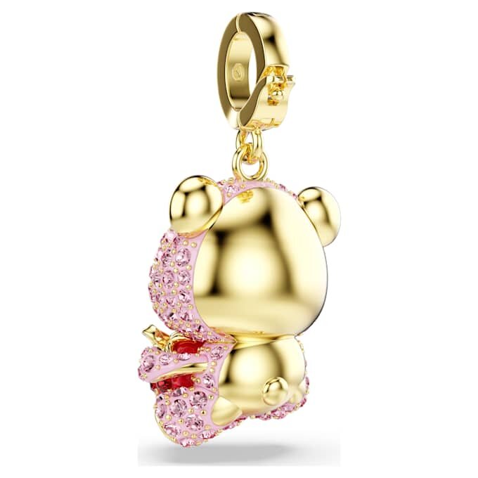 Colgante Idyllia de cortes mixtos, osito, rosa, chapado en tono dorado Colgante Idyllia de cortes mixtos, osito, rosa, chapado en tono dorado