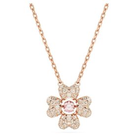 Colgante Idyllia Trébol, blanco, chapado en tono oro rosa Colgante Idyllia Trébol, blanco, chapado en tono oro rosa