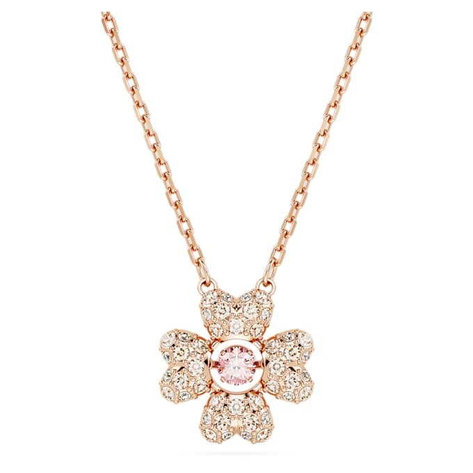 Colgante Idyllia Trébol, blanco, chapado en tono oro rosa Colgante Idyllia Trébol, blanco, chapado en tono oro rosa