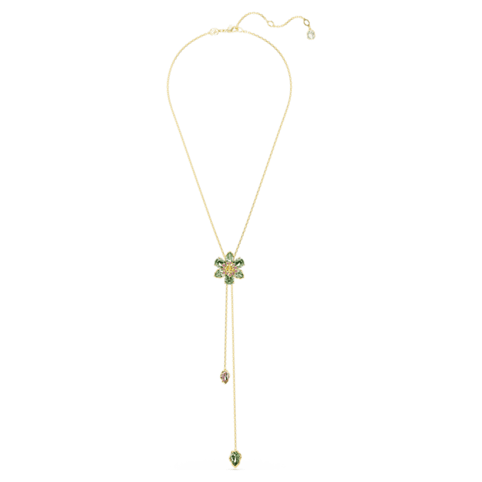 Colgante Idyllia Y con cortes mixtos, flor, multicolor, chapado en tono dorado