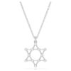 Colgante Insigne de corte redondo, estrella, blanco, chapado en rodio Colgante Insigne de corte redondo, estrella, blanco, chapado en rodio