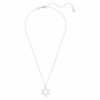 Colgante Insigne de corte redondo, estrella, blanco, chapado en rodio Colgante Insigne de corte redondo, estrella, blanco, chapado en rodio