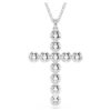 Colgante Insigne de cortes mixtos, cruz, blanco, chapado en rodio