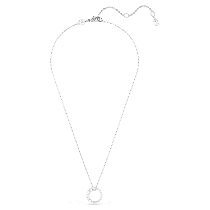 Colgante Matrix con perla de cristal, corte redondo, blanco, chapado en rodio Colgante Matrix con perla de cristal, corte redondo, blanco, chapado en rodio