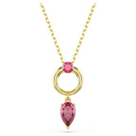 Colgante Mesmera con cortes mixtos, rojo, chapado en tono dorado