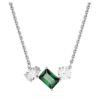 Colgante Mesmera con cortes mixtos, verde, chapado en rodio Colgante Mesmera con cortes mixtos, verde, chapado en rodio