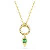 Colgante Mesmera con cortes mixtos, verde, chapado en tono dorado