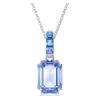 Colgante Millenia con corte octogonal, azul, chapado en rodio