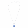 Colgante Millenia con corte octogonal, azul, chapado en rodio