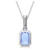 Colgante Millenia con corte octogonal, azul, chapado en rodio