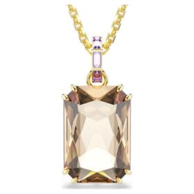 Colgante Millenia con corte octogonal, color caramelo, chapado en tono dorado