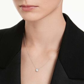 Colgante octogonal con diamantes cultivados en laboratorio de 0,5 Ct en total, forma octogonal, oro blanco de 14K