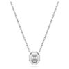 Colgante octogonal con diamantes cultivados en laboratorio de 0,5 Ct en total, forma octogonal, oro blanco de 14K