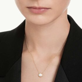 Colgante octogonal con diamantes cultivados en laboratorio de 1,0 ct en total, forma octogonal, oro amarillo de 14K