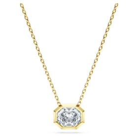 Colgante octogonal con diamantes cultivados en laboratorio de 1,0 ct en total, forma octogonal, oro amarillo de 14K