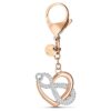 Colgante para bolso «Infinity y corazón», blanco, acabado de metales mixtos