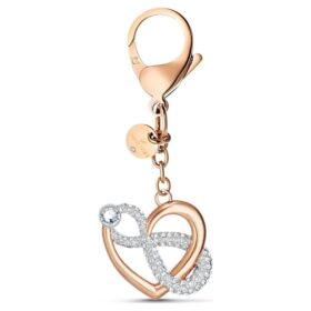 Colgante para bolso «Infinity y corazón», blanco, acabado de metales mixtos