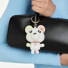 Colgante para bolso Teddy Bear, multicolor, chapado en tono dorado