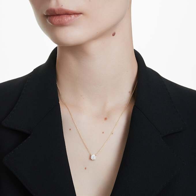 Colgante solitario Eternity con diamantes cultivados en laboratorio, 1 Ct Tw, forma redonda, oro amarillo de 14K Colgante solitario Eternity con diamantes cultivados en laboratorio, 1 Ct Tw, forma redonda, oro amarillo de 14K