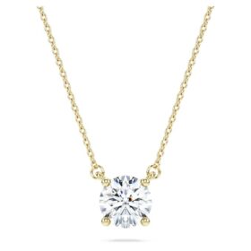 Colgante solitario Eternity con diamantes cultivados en laboratorio, 1 Ct Tw, forma redonda, oro amarillo de 14K
