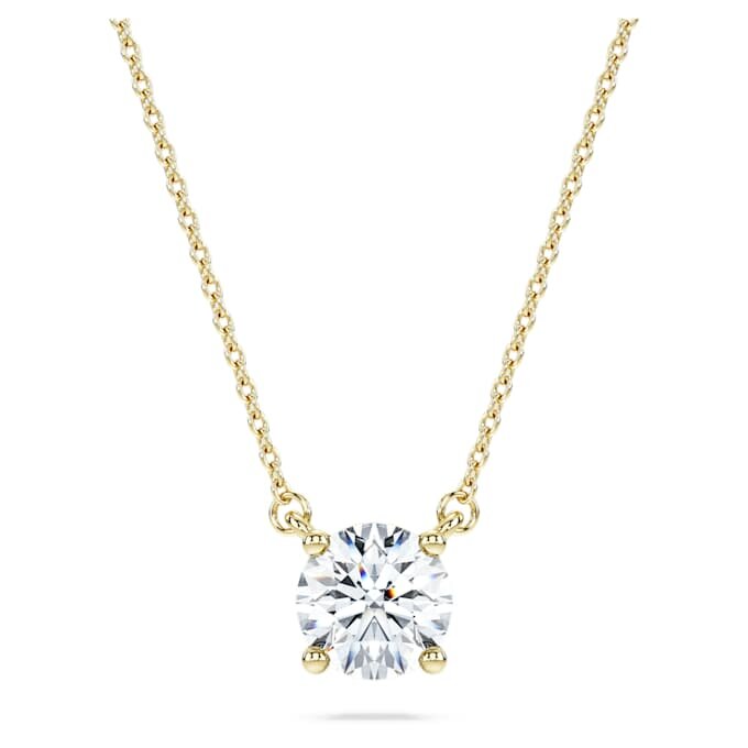 Colgante solitario Eternity con diamantes cultivados en laboratorio, 1 Ct Tw, forma redonda, oro amarillo de 14K Colgante solitario Eternity con diamantes cultivados en laboratorio, 1 Ct Tw, forma redonda, oro amarillo de 14K