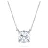 Colgante solitario Eternity con diamantes cultivados en laboratorio de 2 ct en total, forma redonda, oro blanco de 14K Colgante solitario Eternity con diamantes cultivados en laboratorio de 2 ct en total, forma redonda, oro blanco de 14K