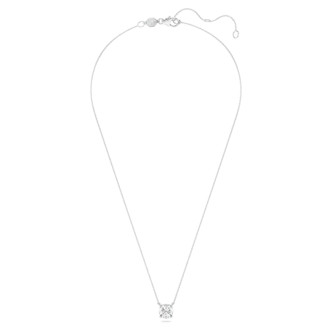 Colgante solitario Eternity con diamantes cultivados en laboratorio de 2 ct en total, forma redonda, oro blanco de 14K Colgante solitario Eternity con diamantes cultivados en laboratorio de 2 ct en total, forma redonda, oro blanco de 14K