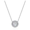 Colgante solitario Eternity Halo con diamantes cultivados en laboratorio, 0,59 ct en total, forma redonda, oro blanco de 14K Colgante solitario Eternity Halo con diamantes cultivados en laboratorio, 0,59 ct en total, forma redonda, oro blanco de 14K