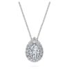 Colgante solitario «Eternity Halo» con diamantes cultivados en laboratorio, 1 Ct Tw, forma de pera, oro blanco de 14K Colgante solitario «Eternity Halo» con diamantes cultivados en laboratorio, 1 Ct Tw, forma de pera, oro blanco de 14K