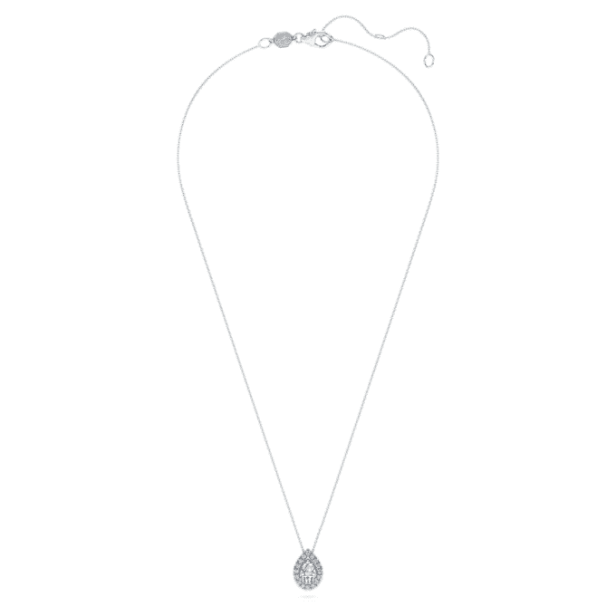 Colgante solitario «Eternity Halo» con diamantes cultivados en laboratorio, 1 Ct Tw, forma de pera, oro blanco de 14K Colgante solitario «Eternity Halo» con diamantes cultivados en laboratorio, 1 Ct Tw, forma de pera, oro blanco de 14K