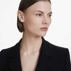 Pendientes de botón Eternity Halo con diamantes cultivados en laboratorio de 0,75 ct en total, forma redonda, oro blanco de 14K