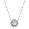 Colgante solitario Eternity Halo con diamantes cultivados en laboratorio, 1 Ct Tw, forma redonda, oro blanco de 14K Colgante solitario Eternity Halo con diamantes cultivados en laboratorio, 1 Ct Tw, forma redonda, oro blanco de 14K