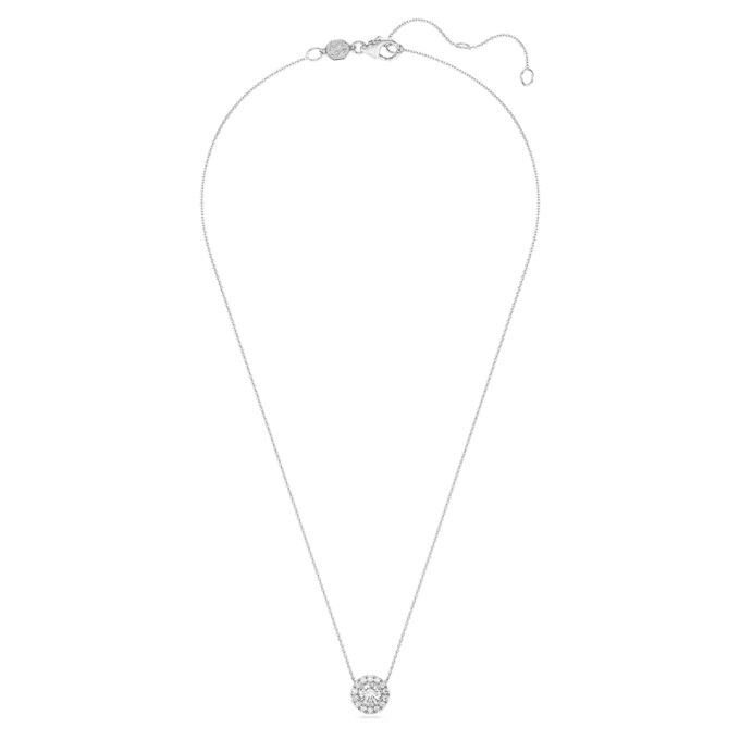 Colgante solitario Eternity Halo con diamantes cultivados en laboratorio, 1 Ct Tw, forma redonda, oro blanco de 14K Colgante solitario Eternity Halo con diamantes cultivados en laboratorio, 1 Ct Tw, forma redonda, oro blanco de 14K