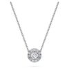 Colgante solitario Eternity Halo con diamantes cultivados en laboratorio de 0,23 ct en total, forma redonda, plata esterlina Colgante solitario Eternity Halo con diamantes cultivados en laboratorio de 0,23 ct en total, forma redonda, plata esterlina
