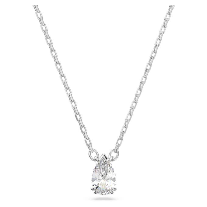Colgante Stilla con corte de pera, blanco, chapado en rodio Colgante Stilla con corte de pera, blanco, chapado en rodio