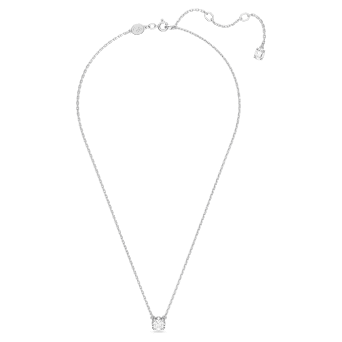 Colgante Stilla de corte redondo, blanco, chapado en rodio Colgante Stilla de corte redondo, blanco, chapado en rodio