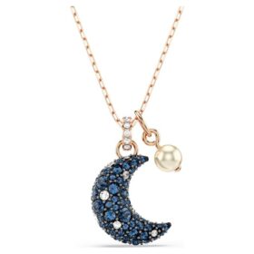 Colgante Sublima con perla de cristal, luna, multicolor, chapado en tono oro rosa