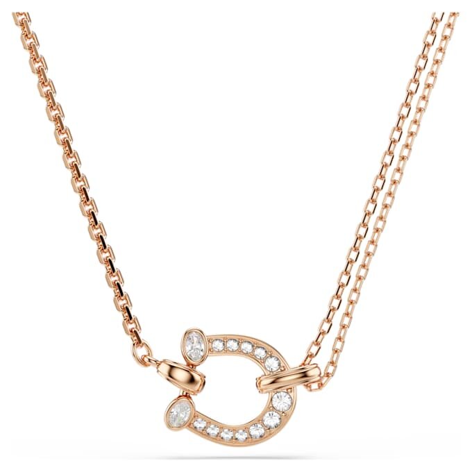 Colgante Symbolica con pavé, herradura, blanco, chapado en tono oro rosa Colgante Symbolica con pavé, herradura, blanco, chapado en tono oro rosa