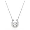 Colgante Symbolica con perla de cristal, corte redondo, pavé, herradura, blanco, chapado en rodio Colgante Symbolica con perla de cristal, corte redondo, pavé, herradura, blanco, chapado en rodio